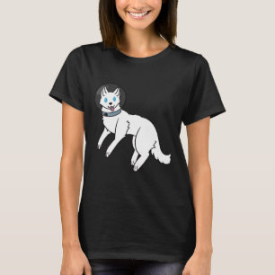 White Siberian Husky In Space T-Shirt