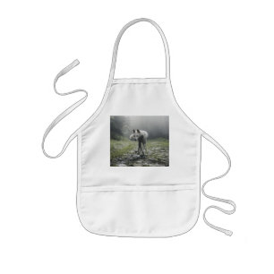 White Siberian Husky Kids Apron
