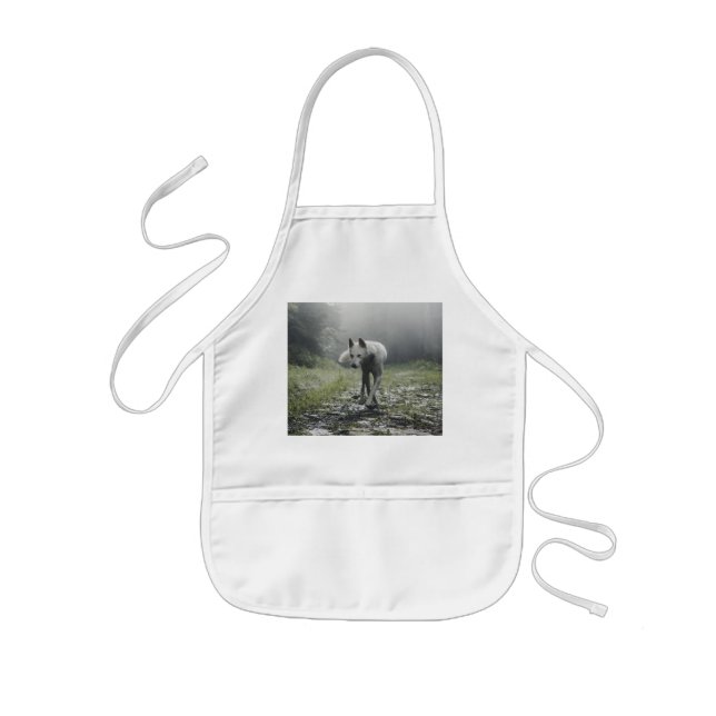 White Siberian Husky Kids Apron (Front)