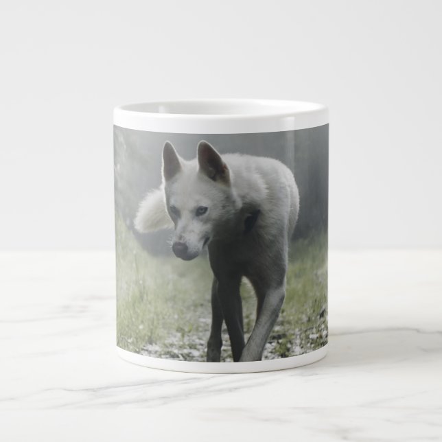 White Siberian Husky Large Coffee Mug (Front)
