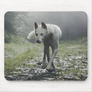 White Siberian Husky Mouse Mat