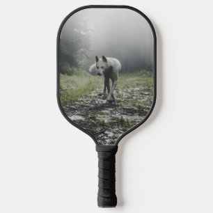 White Siberian Husky Pickleball Paddle