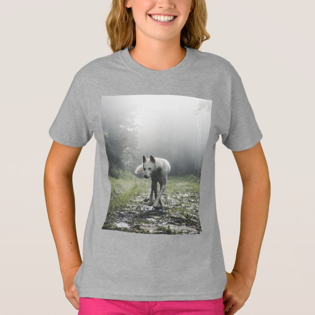 White Siberian Husky T-Shirt (Front)