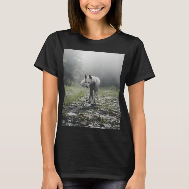 White Siberian Husky T-Shirt (Front)