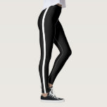 White Side Stripe Black Leggings Choose Colours<br><div class="desc">Custom Colours - Black Leggings with White Side Stripe - or Choose / Add Your Favourite Leggings and Stripe Colours ! MIGNED Design</div>