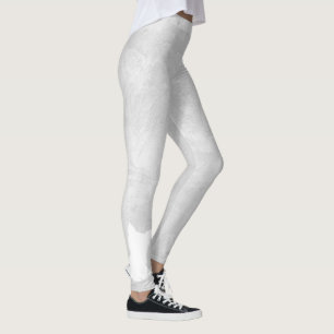 White Silhouette Dog Grey Stucco Leggings