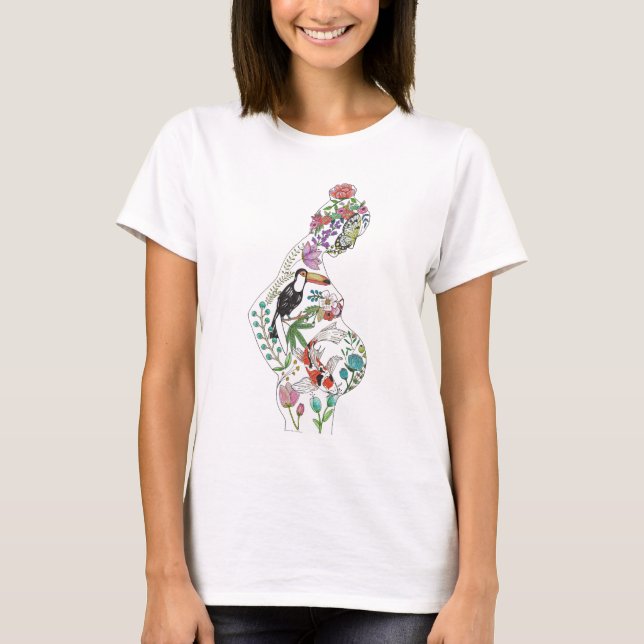 White Silhouette  (Front Design) T-Shirt (Front)
