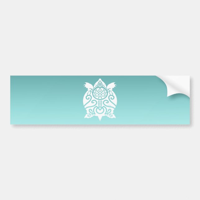 White Silhouette Snapper Turtle Bumper Sticker (Front)