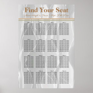 White Silk with light Orange Pearls Seating Chart