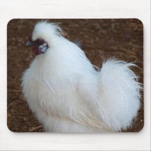 White Silkie Chicken Mouse Mat