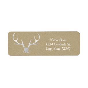 White Silver Antlers & Brow Paper Rustic Wedding