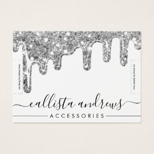 White Silver Chunky Glitter Drips Bracelet Display