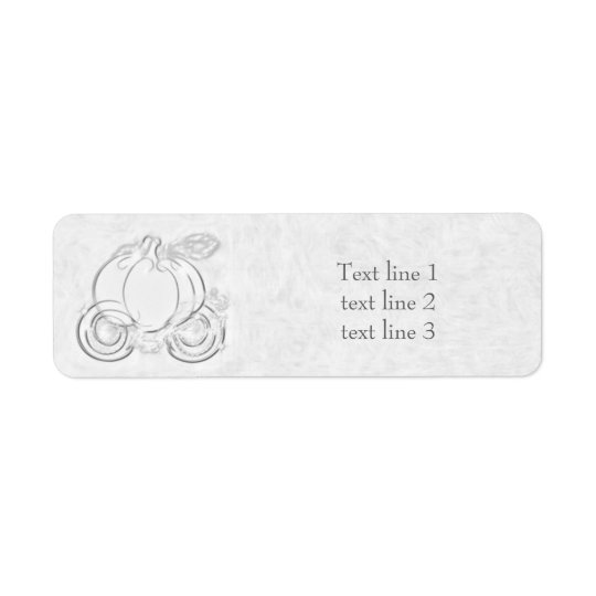 White & Silver Cinderella Carriage Address Labels