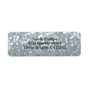 White Silver Glitter Bokeh Glam Birthday Party