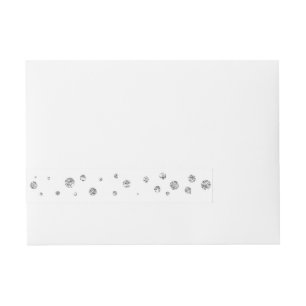 White Silver Glitter Dots Card Wrap Around Labels