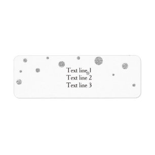 White & Silver Glitter Elegant Card Address Labels