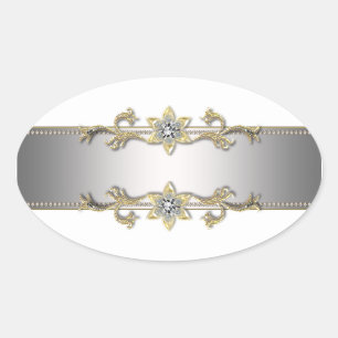 White Silver Gold Jewel Elegant Envelope Seal