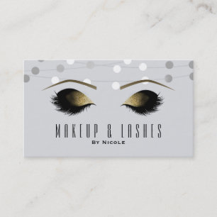 White Silver Lights Makeup Eyelashes Beauty Spa Business Card