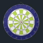White, Silver, Lime, And Navy Dartboard<br><div class="desc">White,  Silver,  Lime,  And Navy Blue Coloured Dart Board Game Including 6 Brass Darts</div>