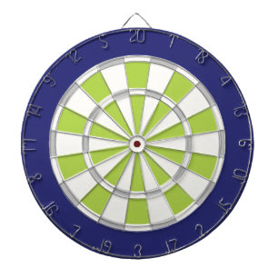 White, Silver, Lime, And Navy Dartboard