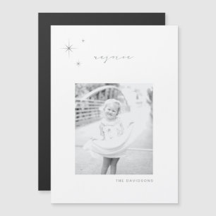 White & Silver Radiant Rejoice Holiday Magnet