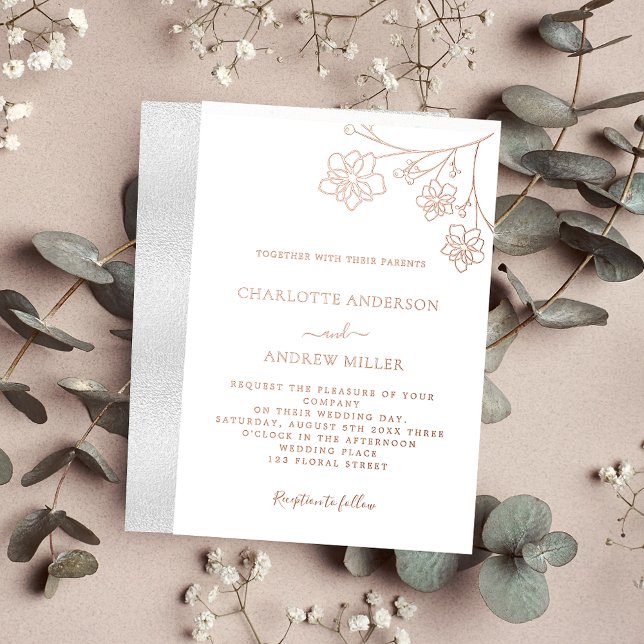 White silver rose gold floral elegant wedding (Creator Uploaded)
