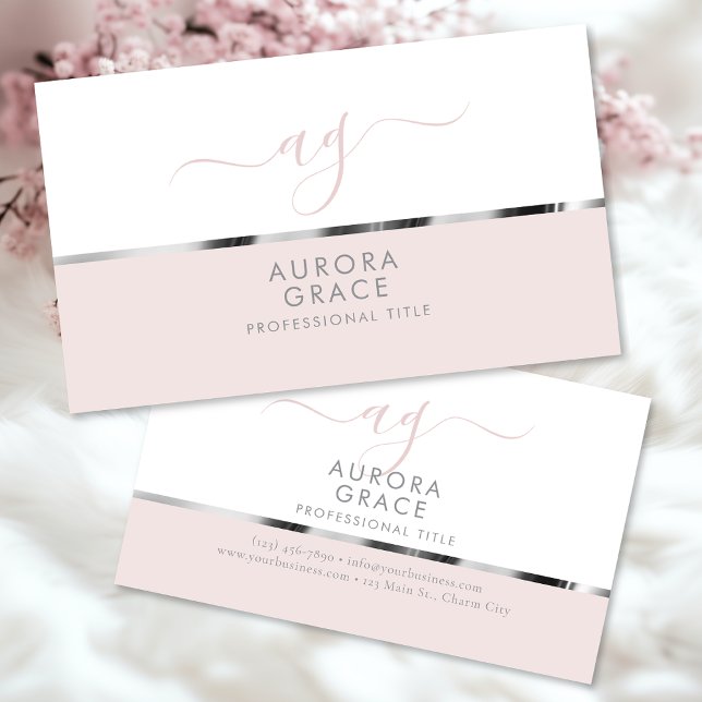 White Silver Serenity Business Card (Creator Uploaded)