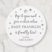 White & Silver Stars Pop It Open Mini Champagne