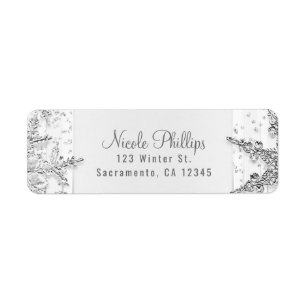 White & Silver Winter Snowflakes Elegant Party