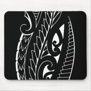 White silverfern New Zealand national symbol art Mouse Mat