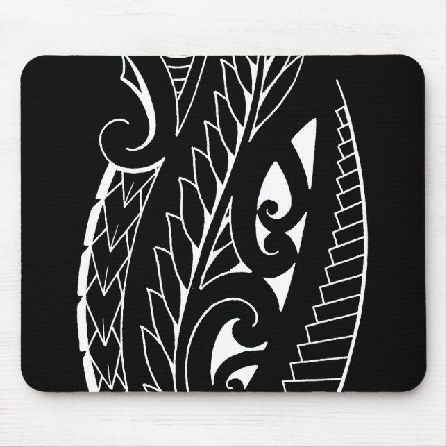 White silverfern New Zealand national symbol art Mouse Mat (Front)