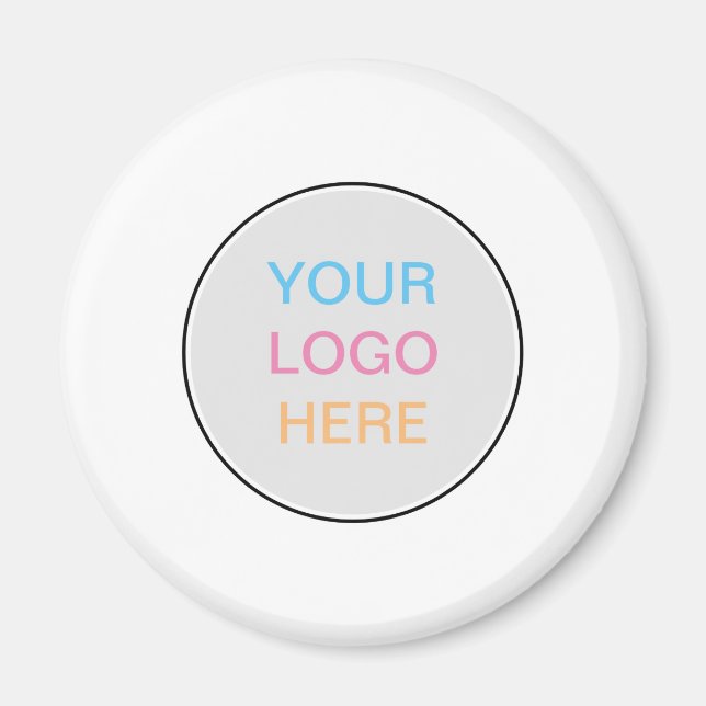 White Simple Add Your Business Logo Fridge Magnet (Front)