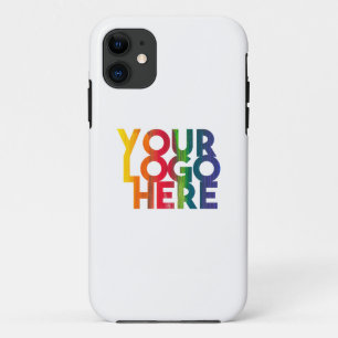 White Simple Business Logo iPhone 11 Case
