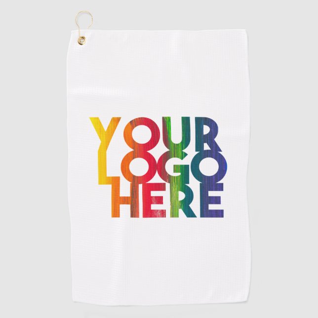 White Simple Business Logo  Golf Towel (Front)