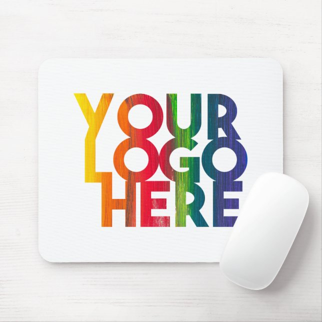 White Simple Business Logo Mouse Mat (With Mouse)