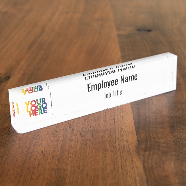 White Simple Business Logo Nameplate (Side)