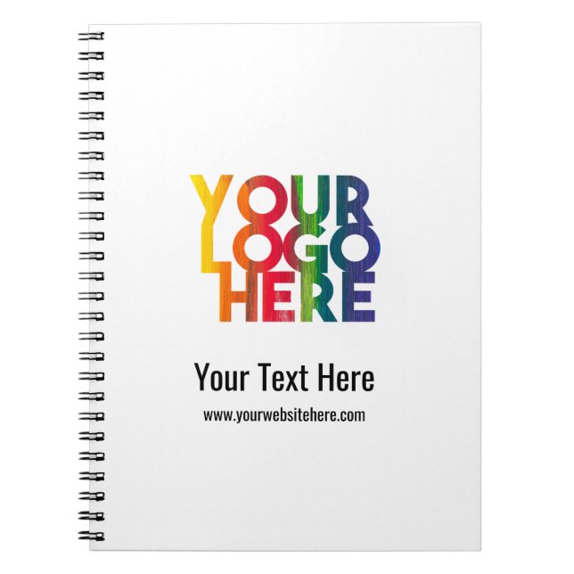 White Simple Business Logo Notebook (Front)