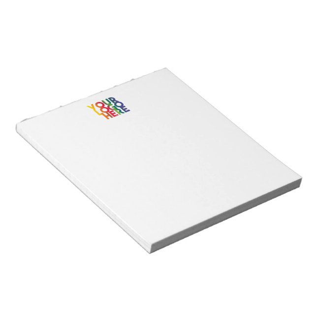 White Simple Business Logo Notepad (Angled)