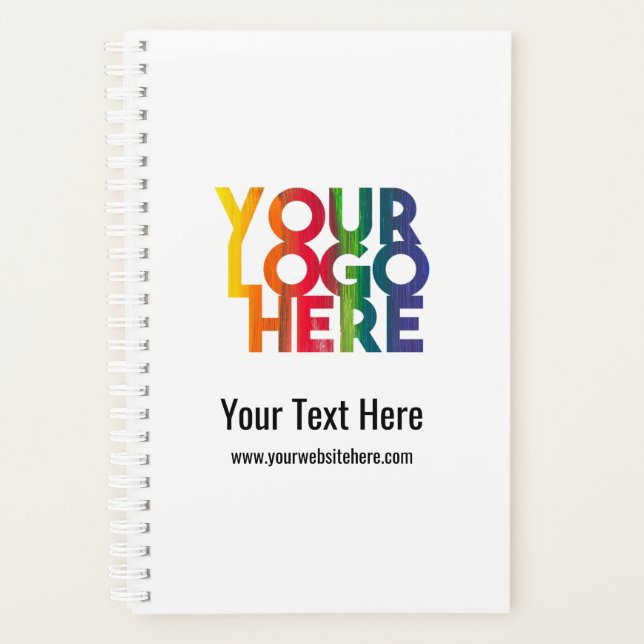 White Simple Business Logo Planner (Front)