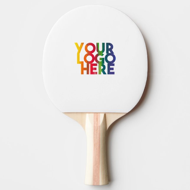 White Simple Business Logo Table Tennis Ping Pong Paddle (Front)