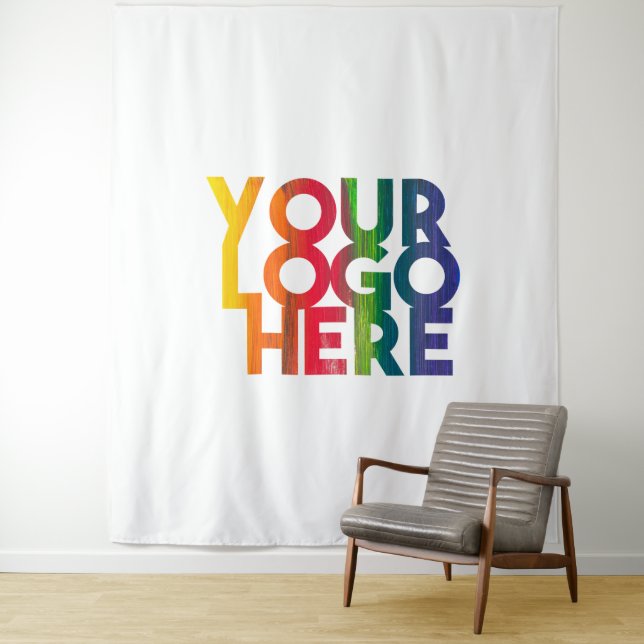 White Simple Business Logo  Tapestry (In Situ)