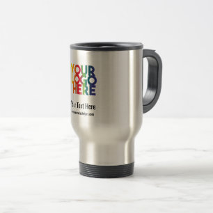 White Simple Business Logo Travel Mug