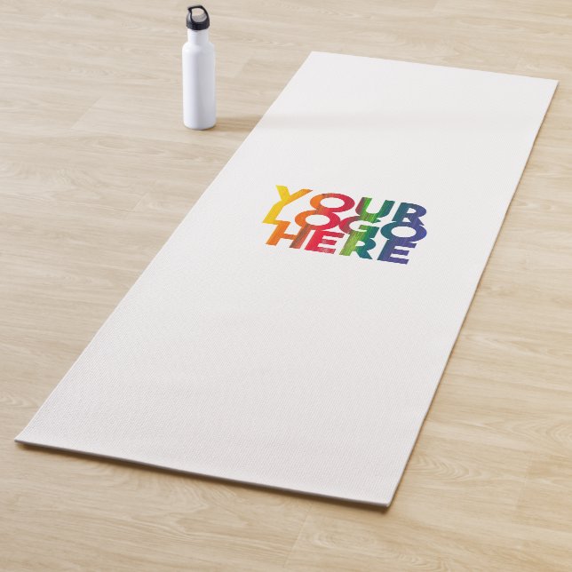 White Simple Business Logo  Yoga Mat (In Situ)