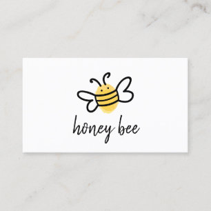 White Simple Honey Bee Business Card