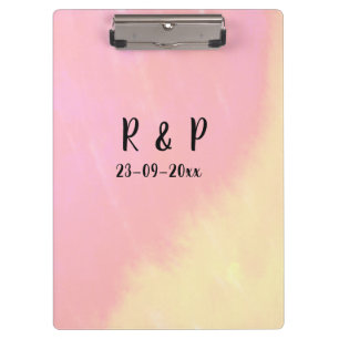 white simple minimal text style wedding pink yello clipboard