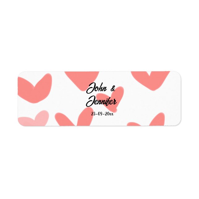 white simple minimal text style wedding red heart  (Front)