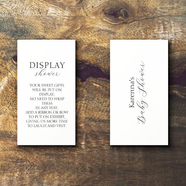 White Simple Minimalist Baby Shower Display Shower Enclosure Card (Creator Uploaded)
