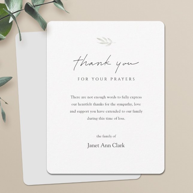 White Simple Minimalist Funeral Thank You Card (Creator Uploaded)