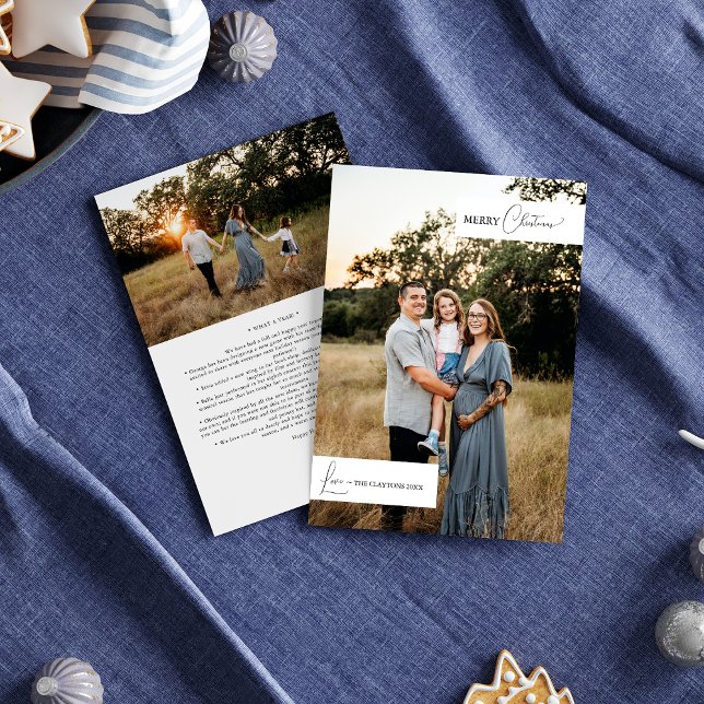 White Simple Modern Christmas Family Portrait Holiday Card (Creator Uploaded)