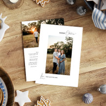 White Simple Modern Christmas Letter and Photo